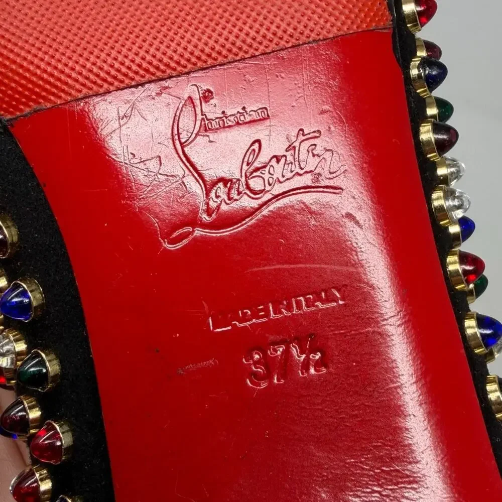 Christian Louboutin Multicolor Spike Stud Ballet Flats Womens Size EU 37.5